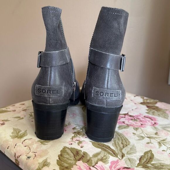 Sorel Cate buckle Quarry gray boots women’s size 6.5 leather waterproof minimali - Picture 4 of 7